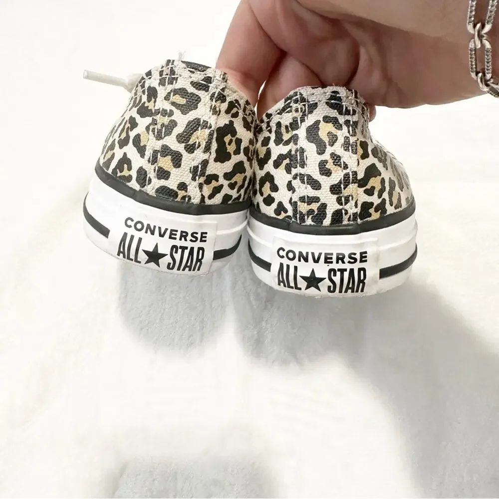 Converse All Stars leopard print sneakers kids unisex shoes size 1 athletic